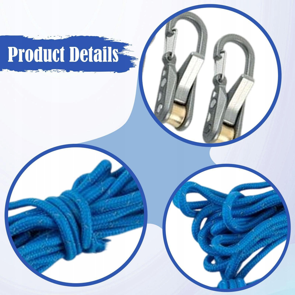 Retractable Buckle Rope Roller Tensioner Paracord Rope Tightening Tool cam Packaging status original