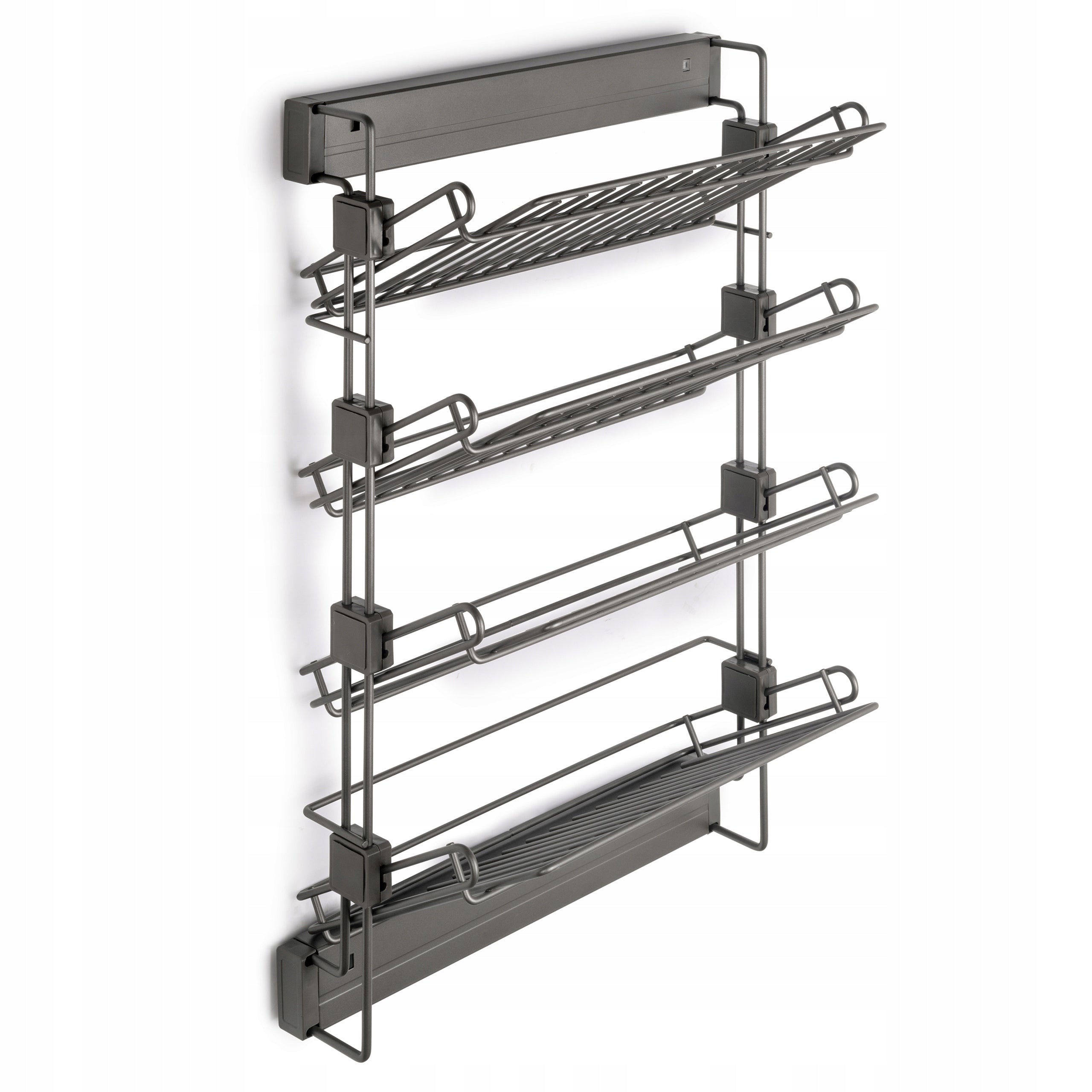 Retractable shelf Cargo basket for shoes SIDE LEFT titanium QUARTZ Emuca