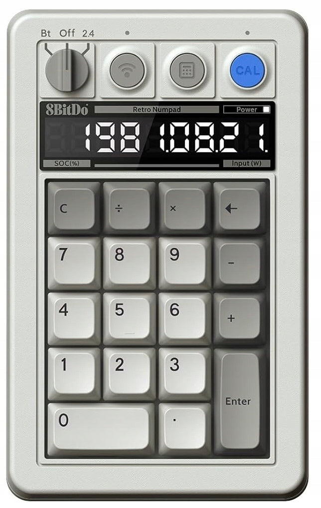 Retro 18 Numpad WIRELESS Numeric Keyboard + 8BitDo Calculator
