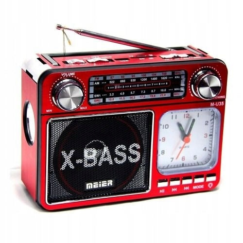 Retro Bluetooth FM AM SW MP3 USB Radio with Clock and LED Flashlight Meier M-35BT Packaging status original