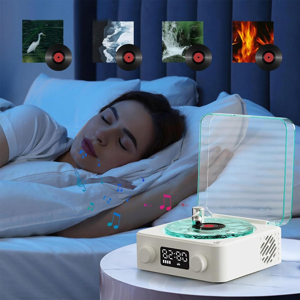 Retro Bluetooth Speaker With Nature Sounds And Wave Projection For Relaxation Brand Bedee
