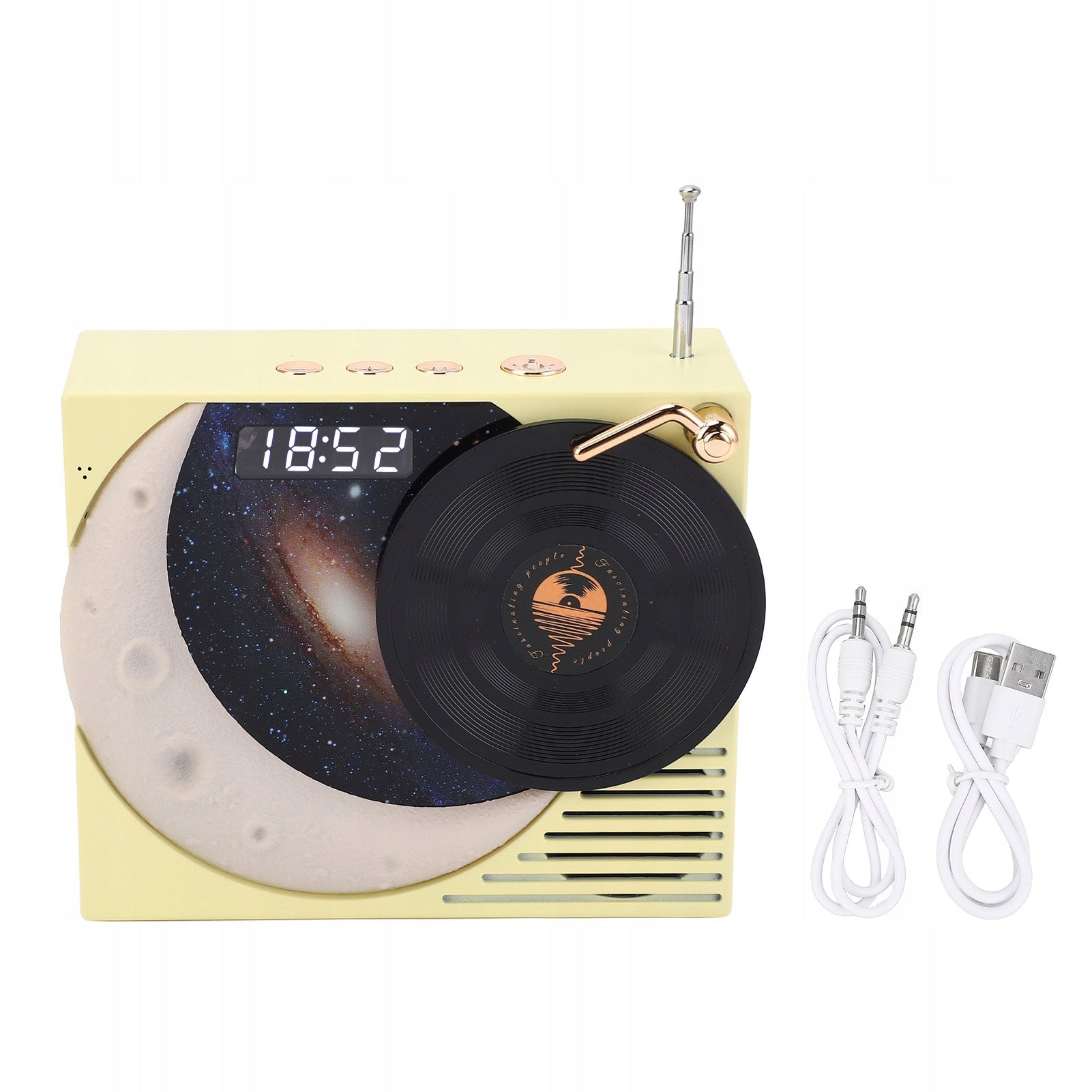 Retro Bluetooth Speaker with Clock Display and 0F Ambient Light Brand no brand