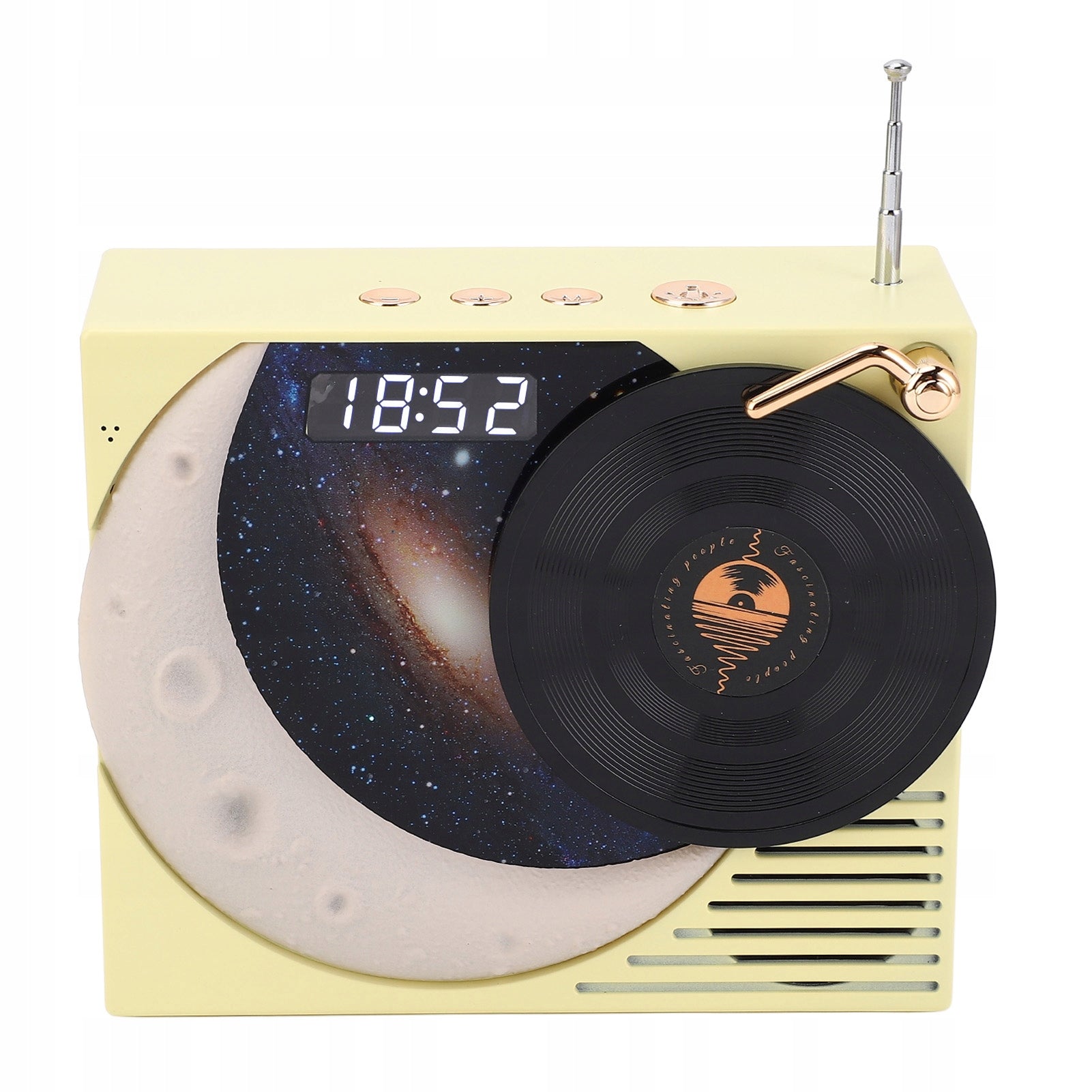 Retro Bluetooth Speaker with Clock Display and 0F Ambient Light