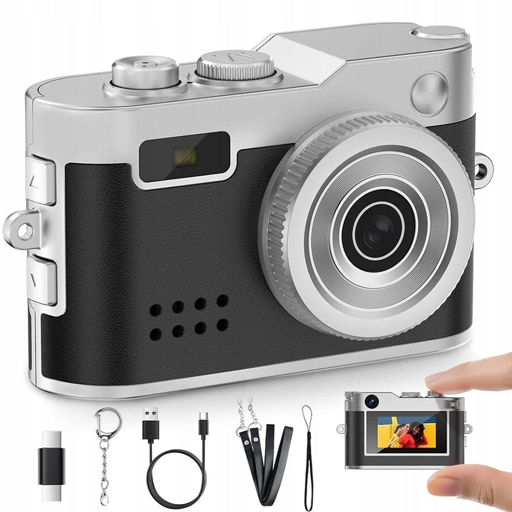 Retro Camera Keychain Pocket Mini Digital Camera 1080P Screen Strap