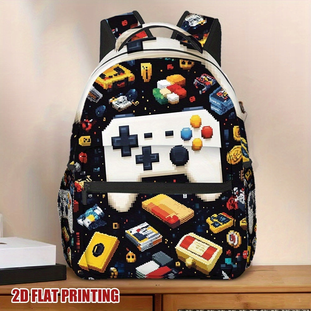 Retro Gaming Print Backpack for School, College, and Travel - Teenager