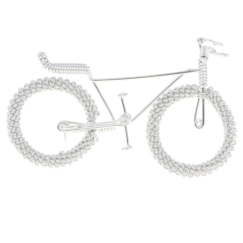 Retro Handicraft Bicycle Model Bike Toy For Kids Home Decor Sliver