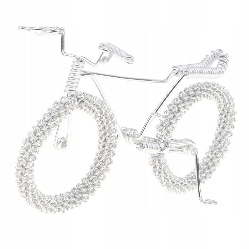 Retro Handicraft Bicycle Model, Bike Toy for Kids, Home Ornament Sliver