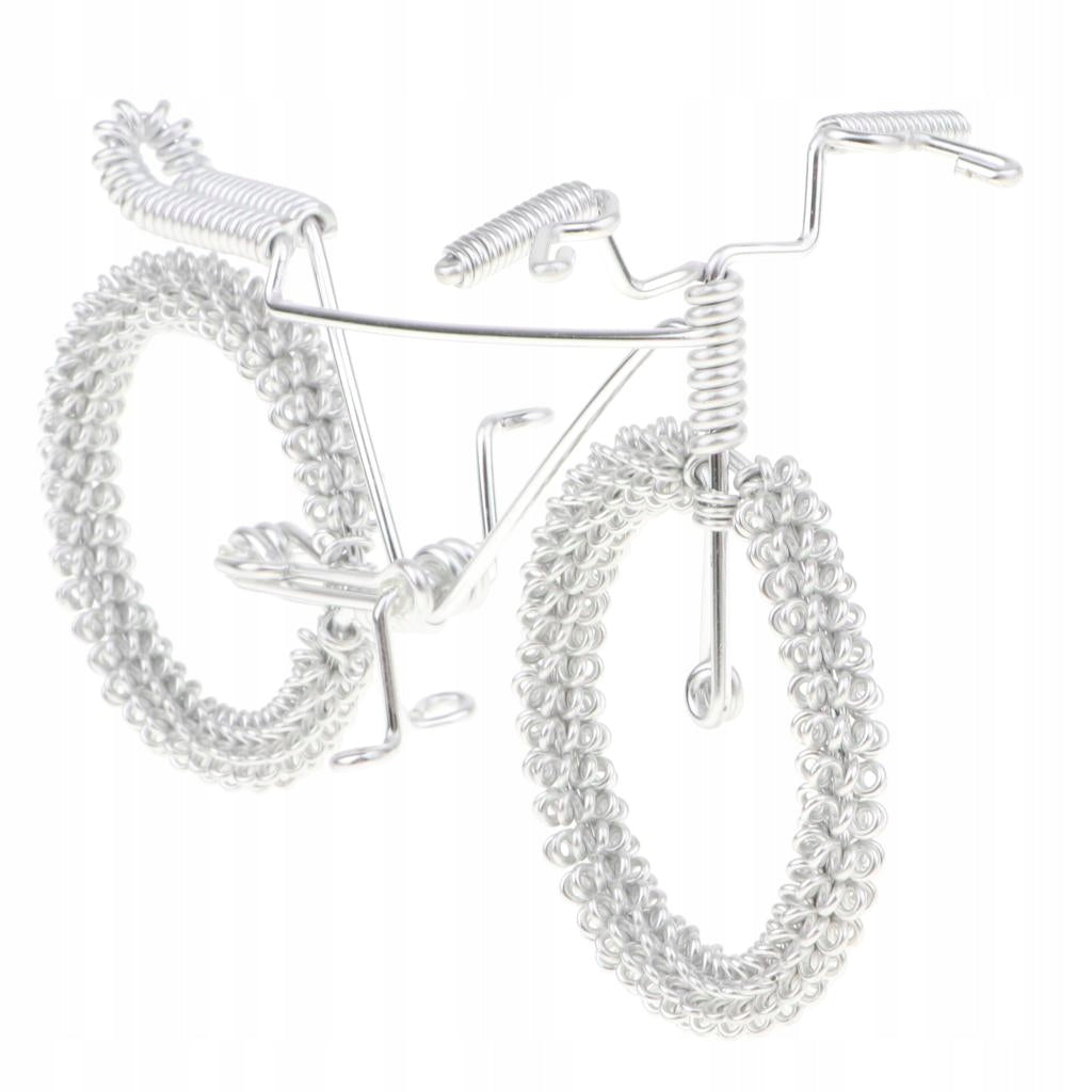 Retro Handmade Metal Bicycle Bike Toy Sculpture Ornament Model Decor Sliver