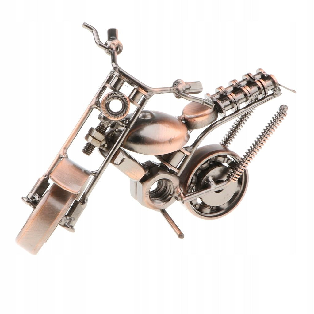 Retro Metal Motorcycle Sculpture Model Collection 5 Bronze