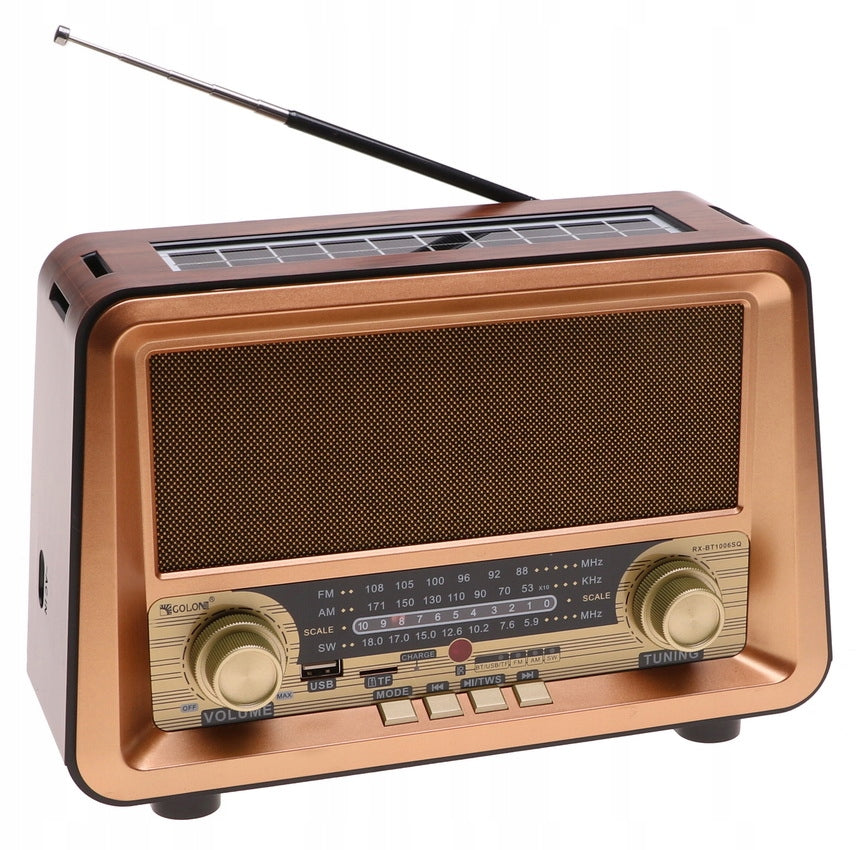 Retro Radio Portable Solar Bluetooth Speaker MP3 USB TF PILOT Solar 4729 Manufacturer code AU-2729Ra