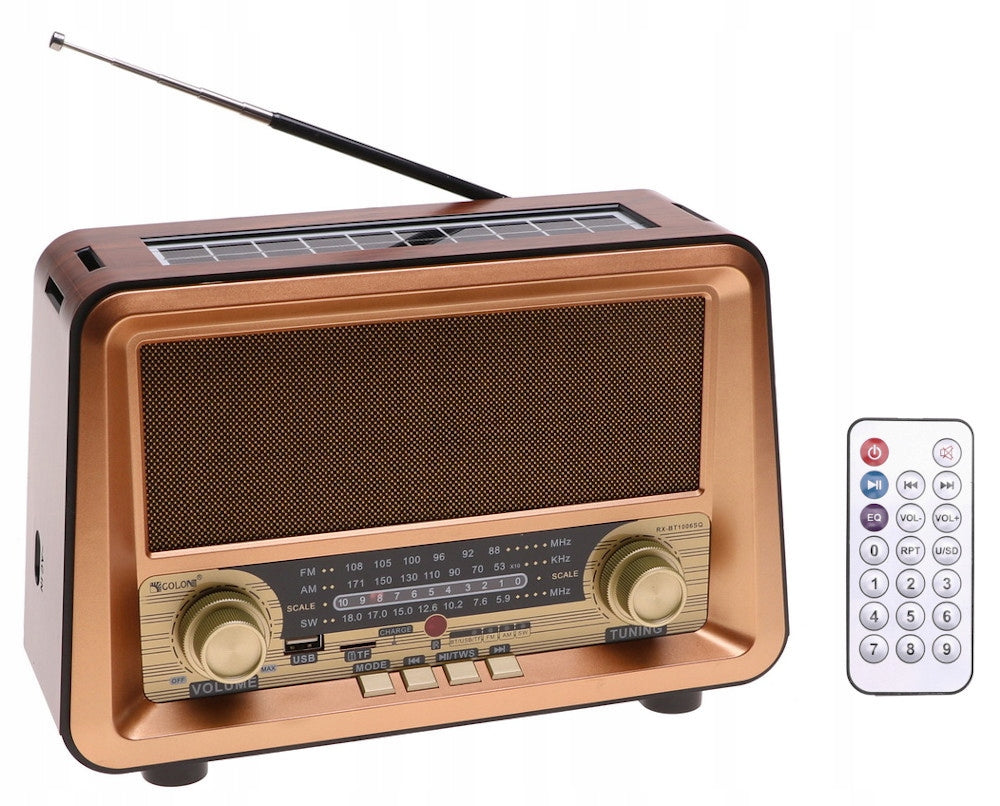 Retro Radio Portable Solar Bluetooth Speaker MP3 USB TF PILOT Solar 4729