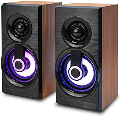 Retro Wired LED Speaker Light Hifi Stereo USB Mini Speaker