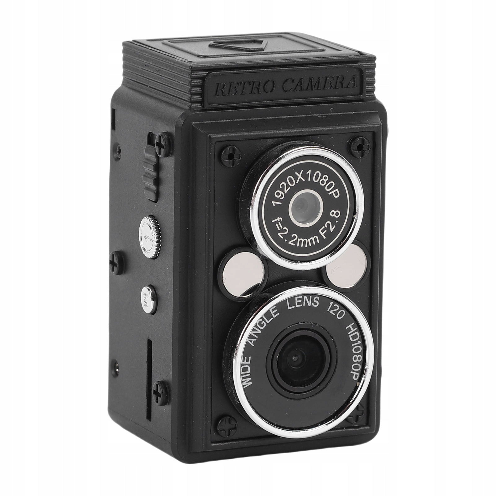 Retro digital camera with two 1080P HD 12MP 1K video lenses Model 0015BMNU
