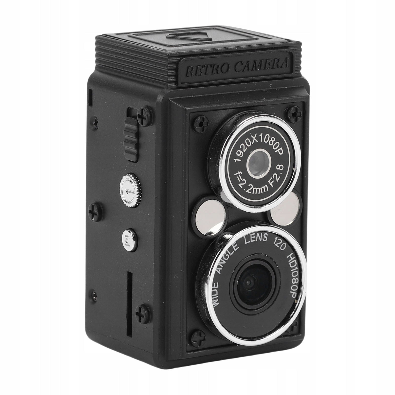 Retro digital camera with two 1080P HD 12MP 1K video lenses