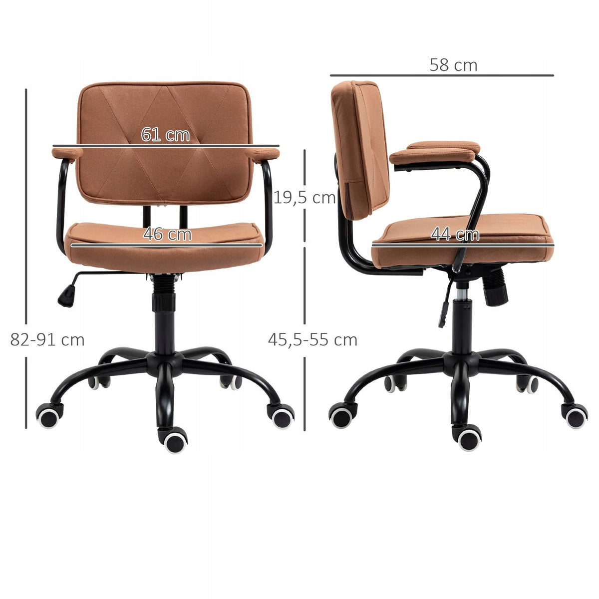 Retro office chair adjustable swivel up to 120 kg for office Brand no brand