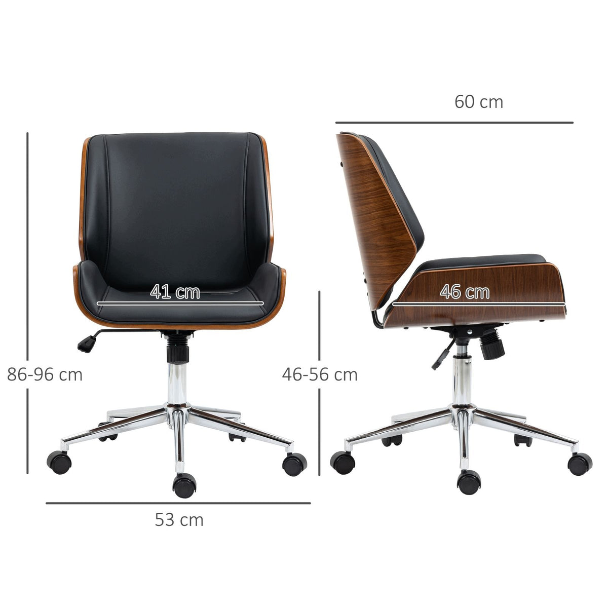 Retro office chair black wood adjustable Brand no brand
