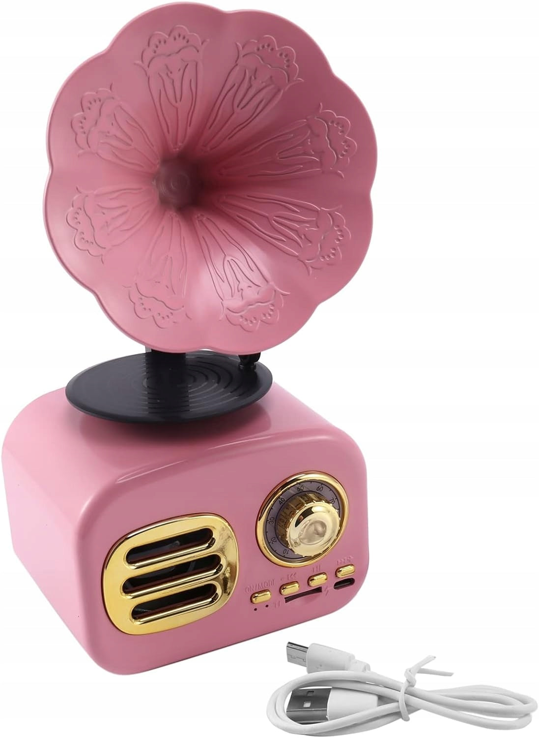 Retro phonograph wireless speakerphone FM radio speaker