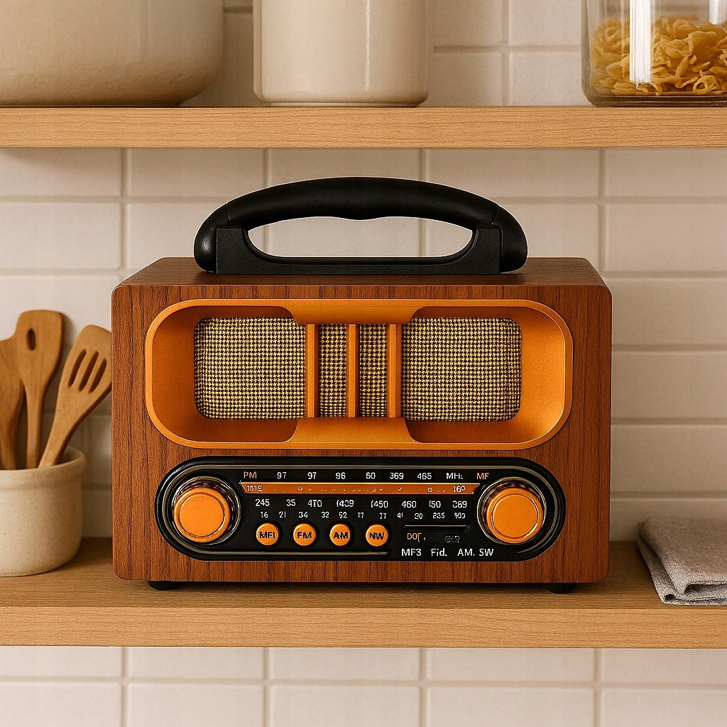 Retro radio with Bluetooth, AUX and DC 5V power supply - style and functionality Packaging status original