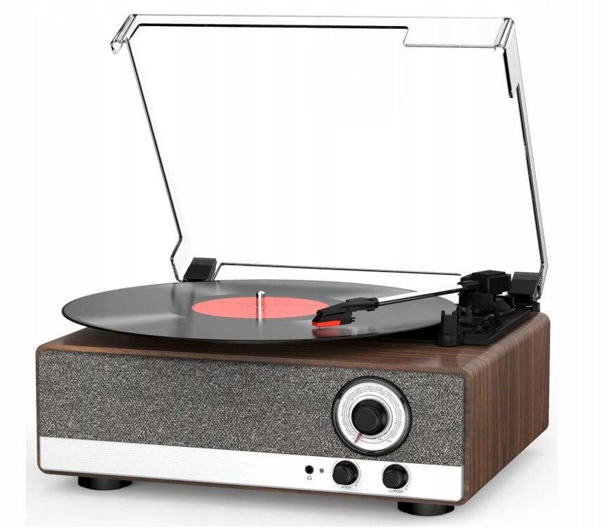 Retrolife Bluetooth Turntable with Speakers Wooden Retro Vinyl Player