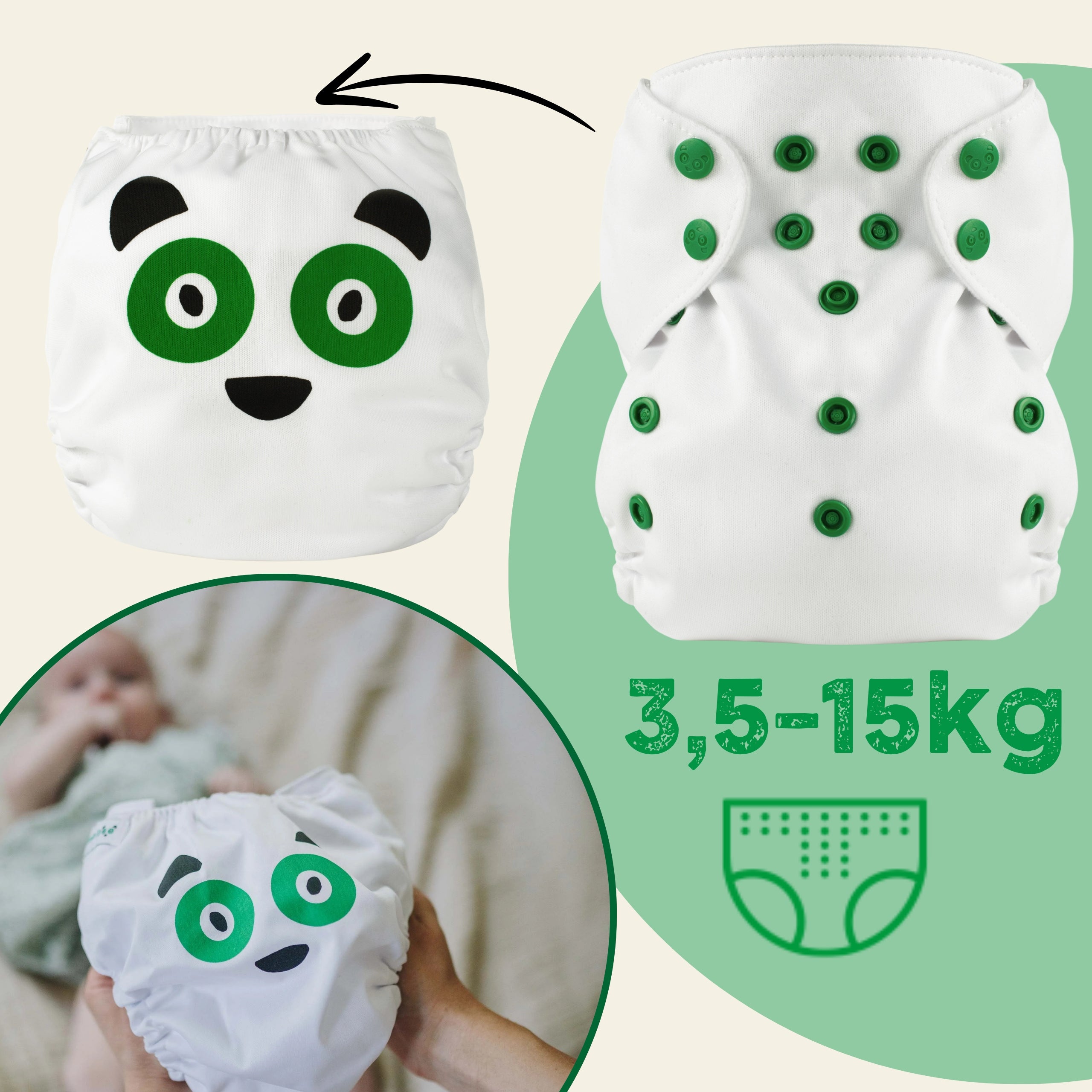 Reusable Diaper PUL Bambiboo With Absorbent Cartridge Microfiber Pocket EAN (GTIN) 5906395106332