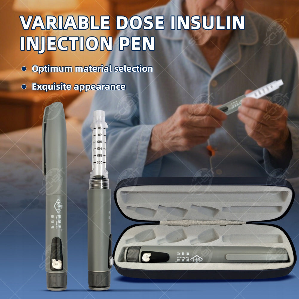 Reusable Insulin Pen - Adjustable 0-60 Dose, Clear Window, 3ml Compatible