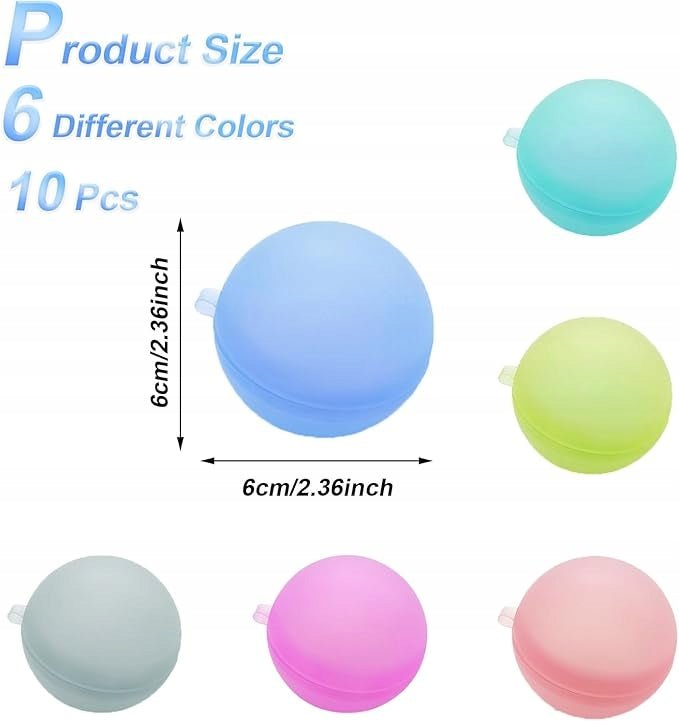 Reusable Water Bombs 10pcs Self-Closing Balloons for Beach Pool Brand no brand