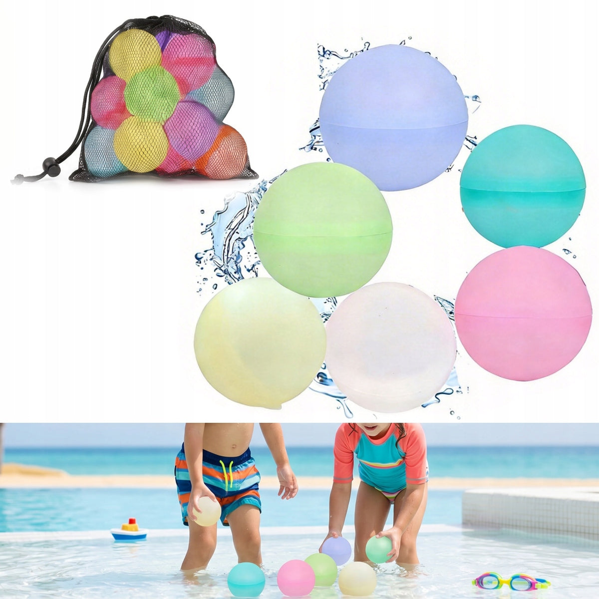 Reusable Water Bombs Water Fighting Balls 6 Pieces