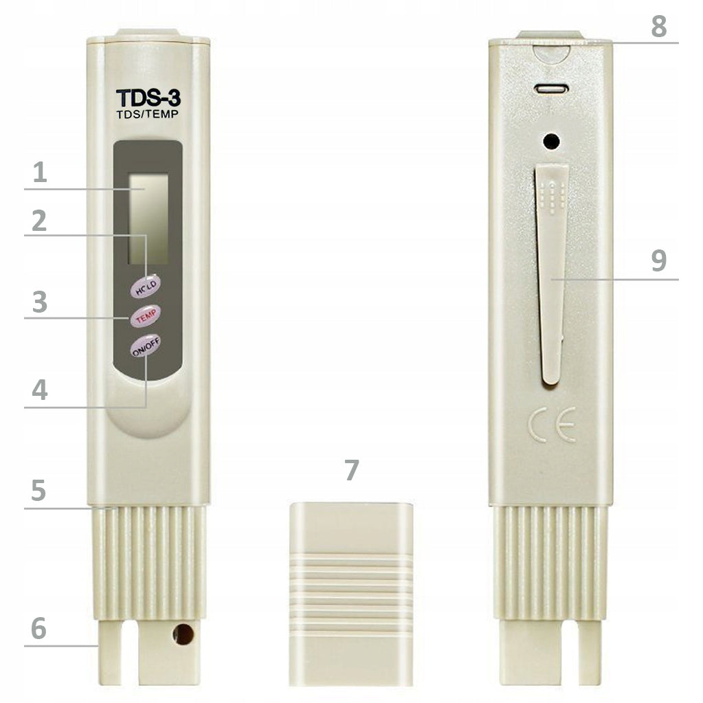 Reusable Water Hardness Tester Meter TDS EC Tem Accurate Measurement Osmosis Manufacturer code TDS-3