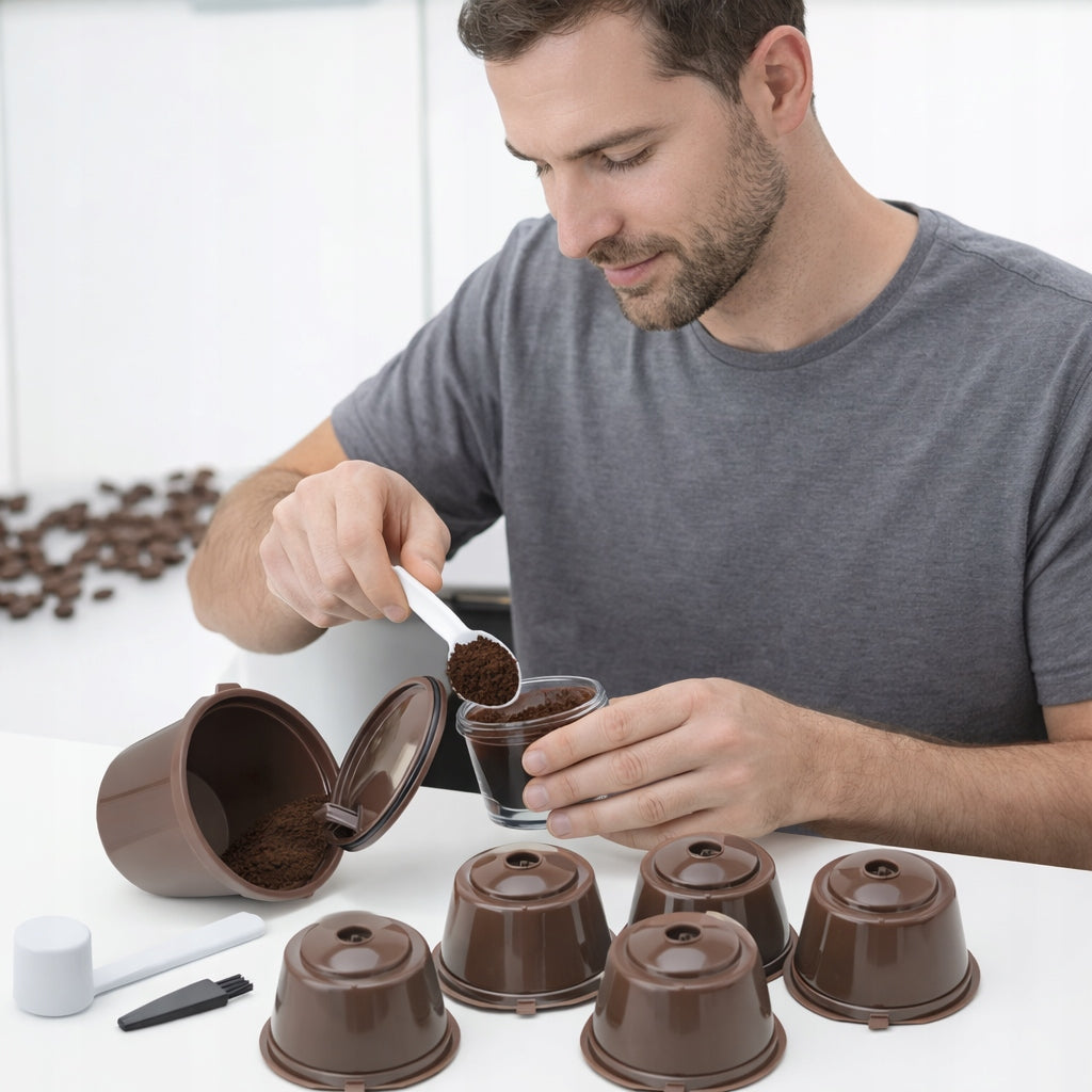 Reusable replacement coffee machine capsules 5 pcs. compatible with DOLCE GUSTO Packaging status original