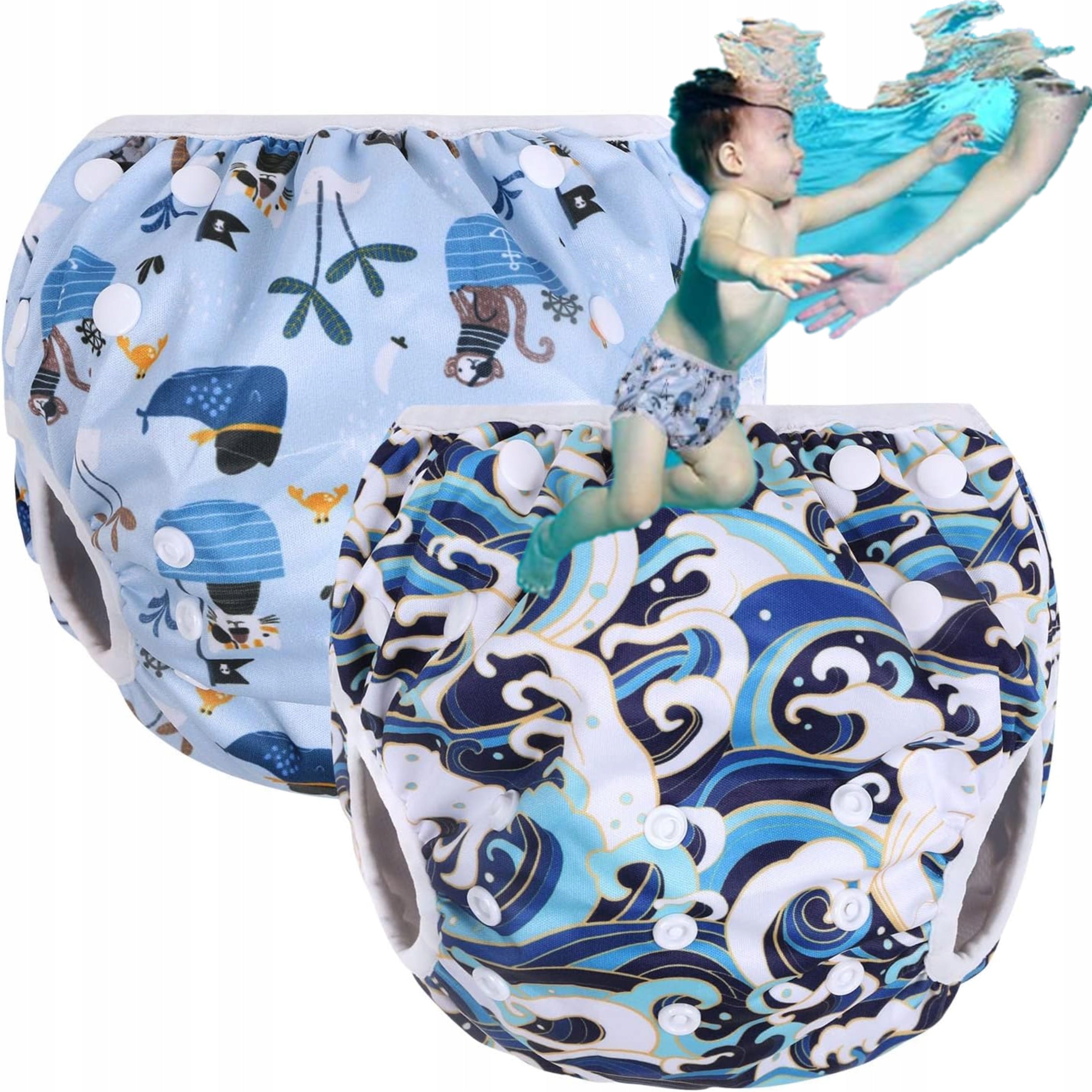 Reusable swimming panties for swimming pool BEACH adjustable 3-12 kg diapers