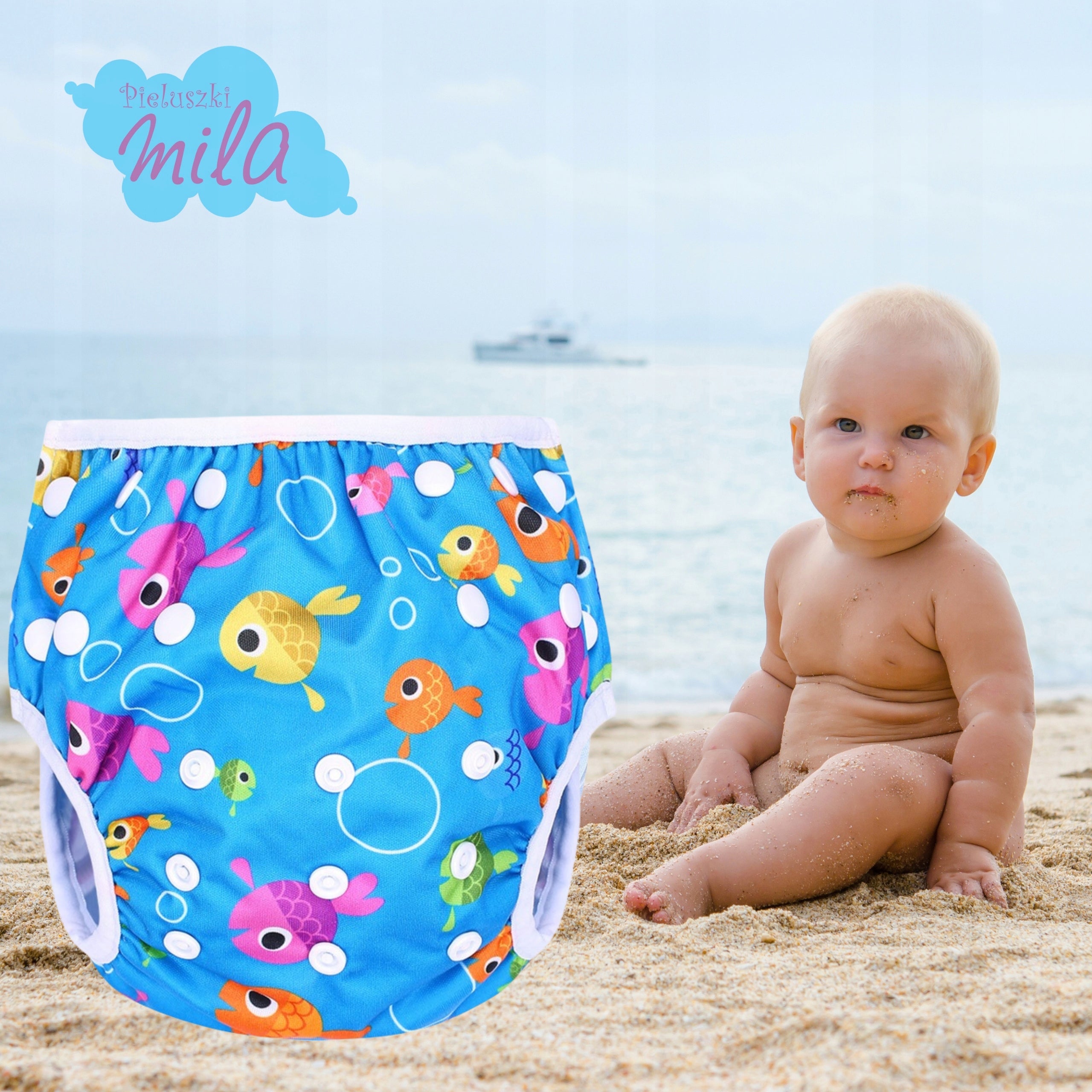 Reusable swimming panties for swimming pool, beach adjustable 3-12 kg FISH Brand Simed