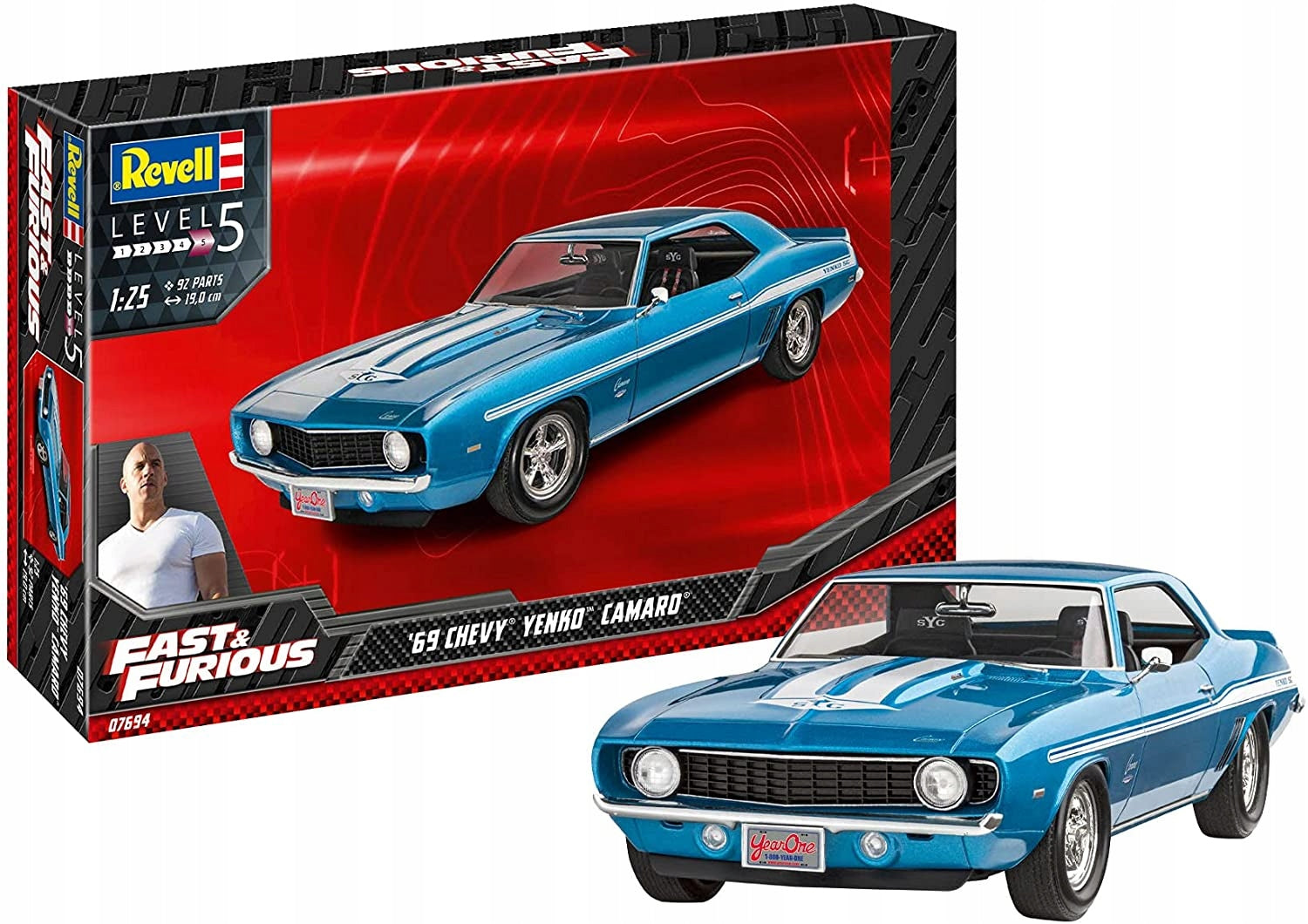 Konstruktorius Revell - Fast & Furious 1969 Chevy Camaro Yenko, 1/25, 07694