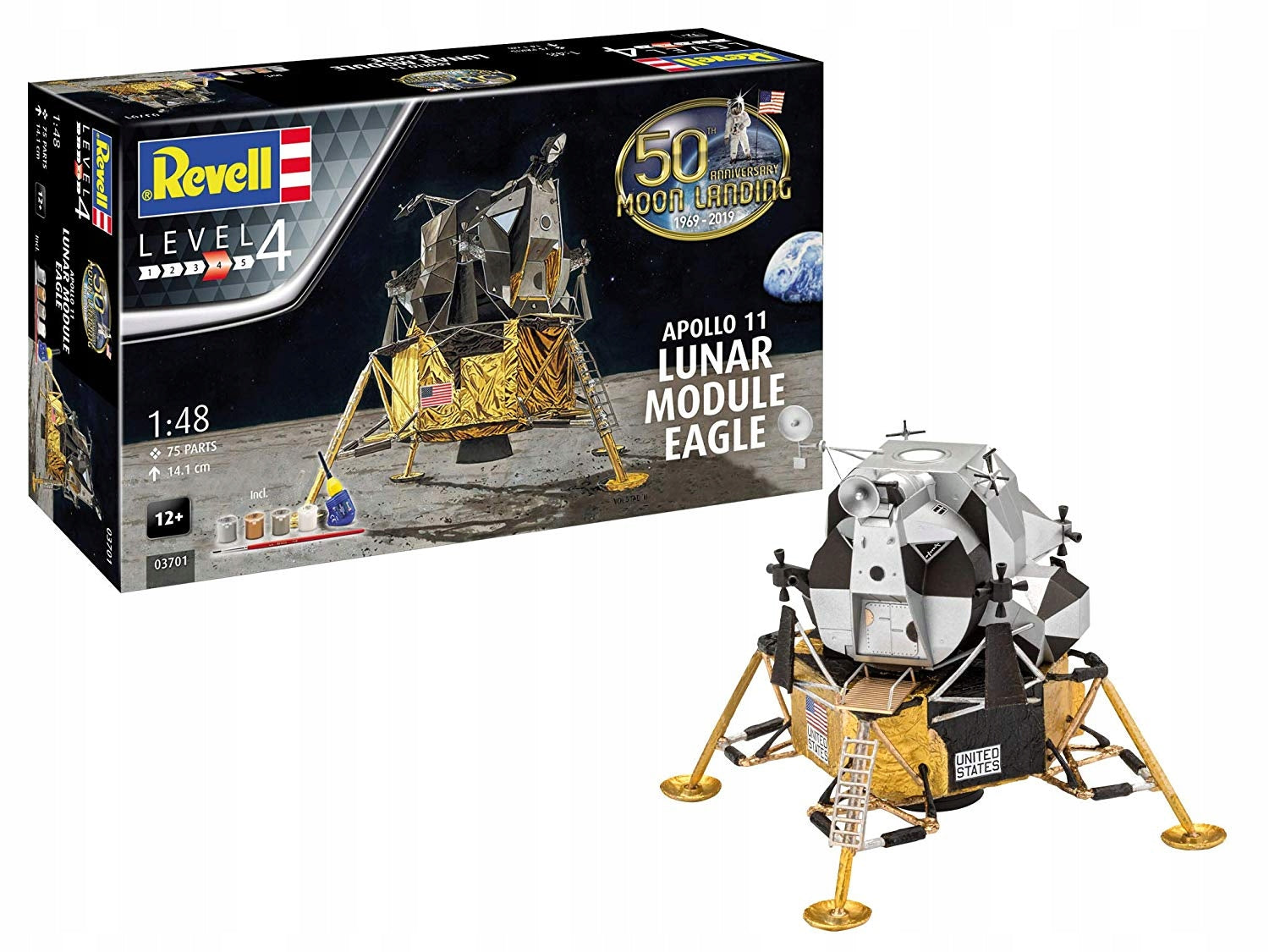 Konstruktorius Revell - Apollo 11 Lunar Module Eagle dovanų komplektas, 1/48, 03701