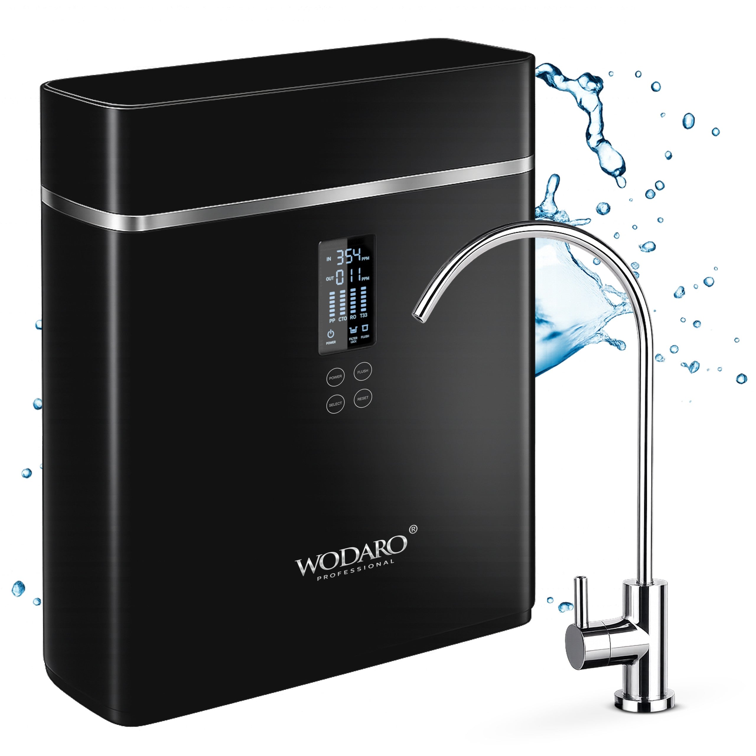 Reverse Osmosis WODARO SLIM RO5 Water Filter Under Sink for Kitchen METER TDS Brand wodaRO
