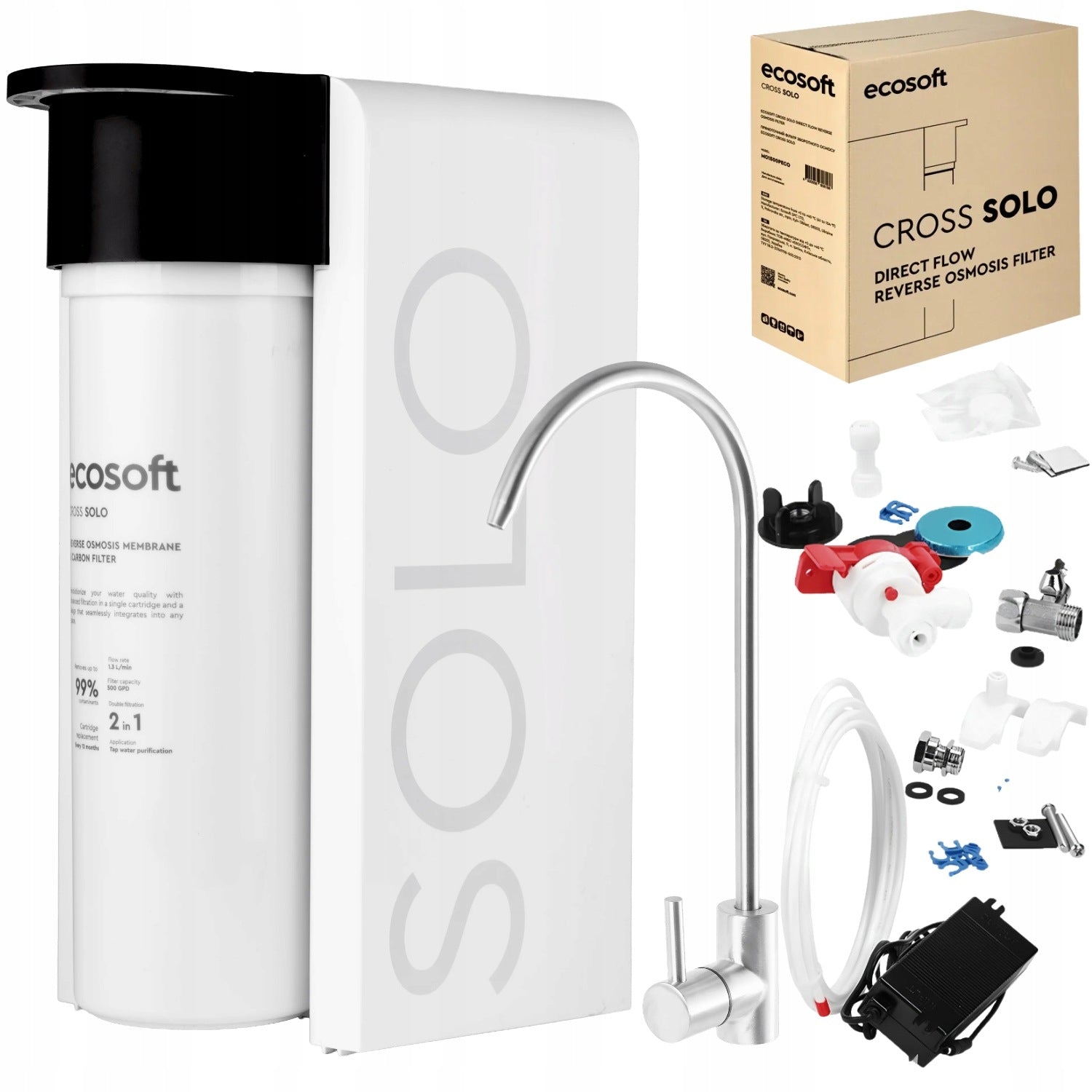 Reverse osmosis filter Ecosoft CROSS Solo with direct flow + akc