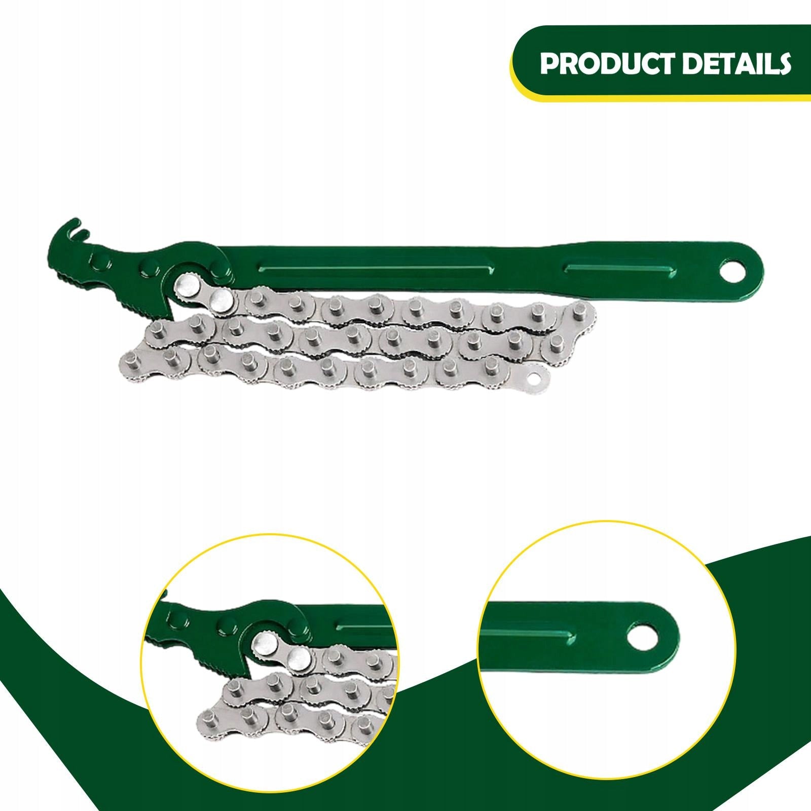 Reversible Chain Oil Filter Wrench Auto Repair Tool Manual Tool for 12 inch Brand no brand