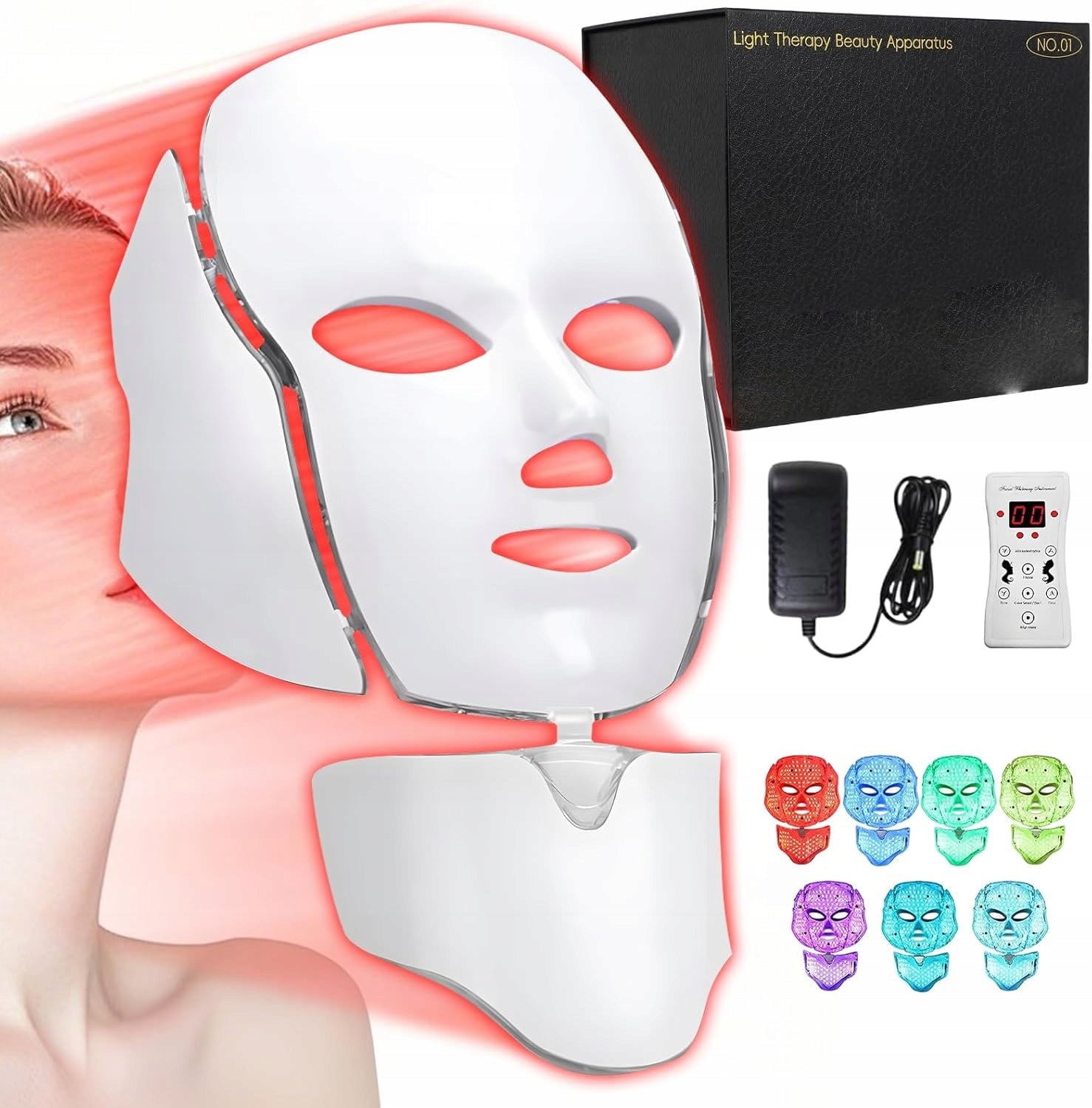 Revolution LED Face Mask Neck and Cage Light Therapy Pro Face Mask