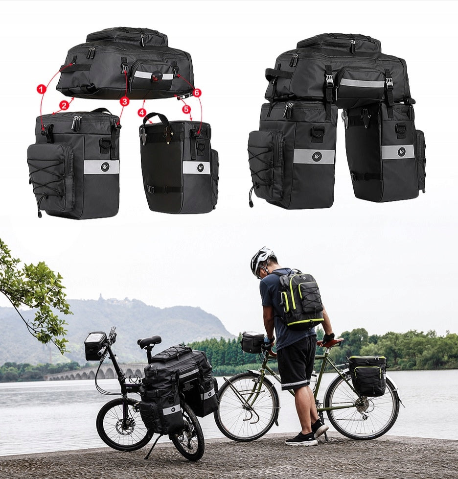 Rhinowalk Bike Pouch 3in1 for Luggage Bag Black Manufacturer code DUŻA SAKWA ROWEROWA 3w1 PLECAK