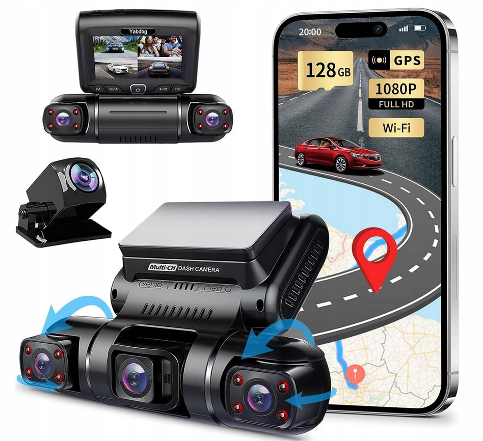 Rhorawill Car Camera with 4 FHD 4 x 1080P Lenses with GPS