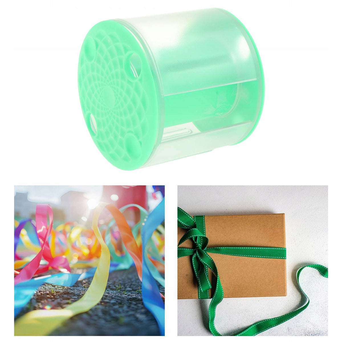 Ribbon Winder for Gymnastics Ribbons, Storage Case for Dance Ribbons, Green