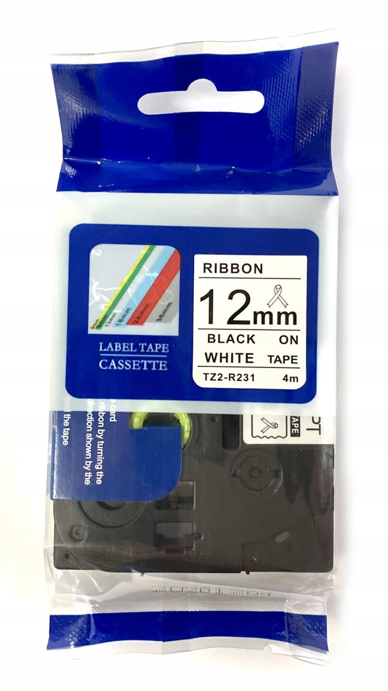 Ribbon tape TZ2-R231 for Brother TZe-R231 white black print