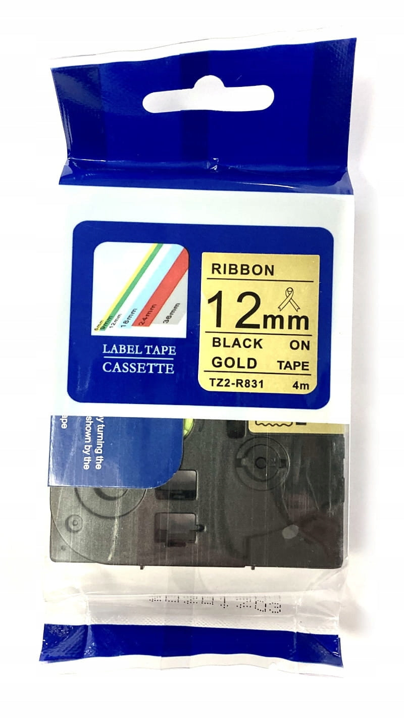 Ribbon tape TZ2-R831 for Brother TZe-R831 gold ribbon black print