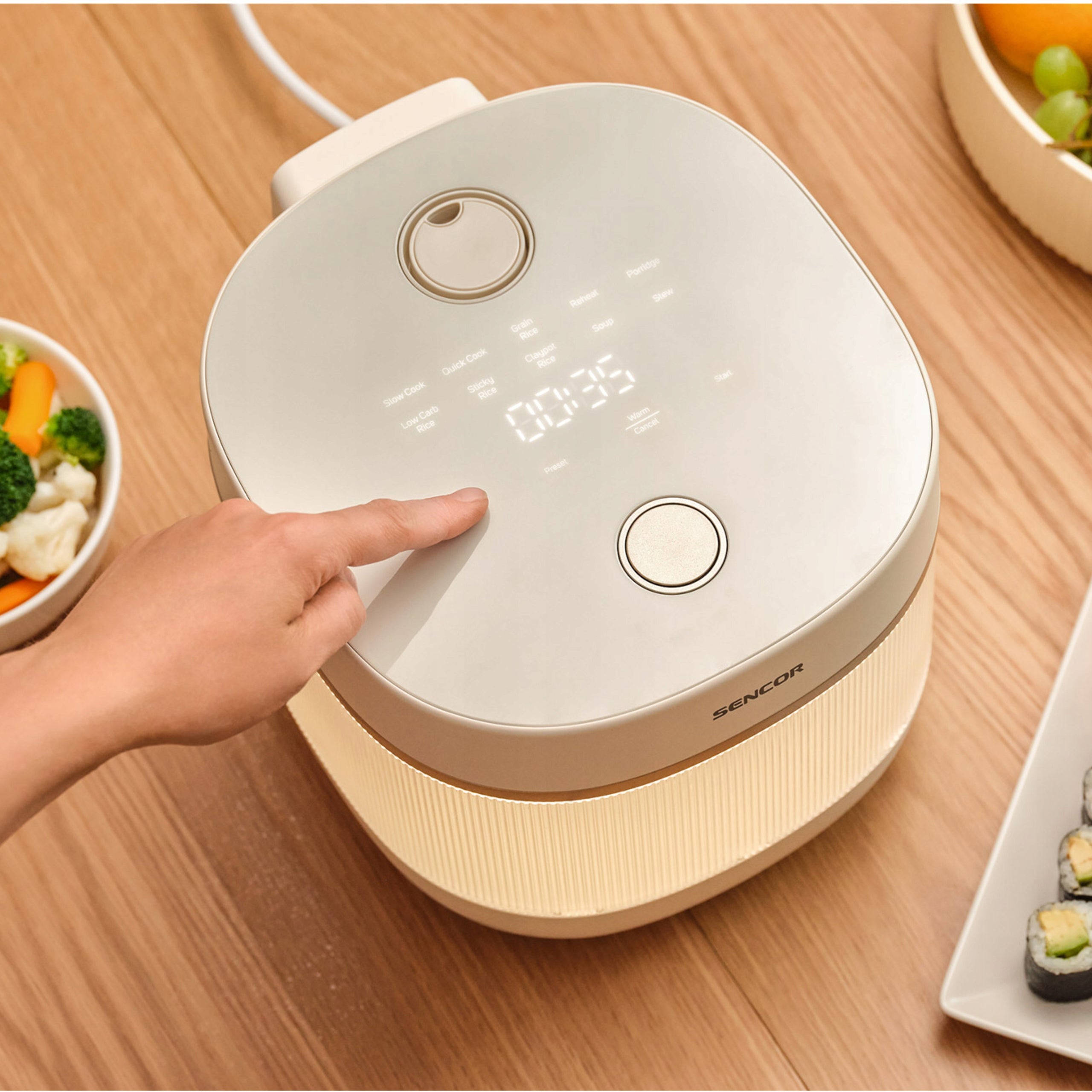 Rice Cooker LOW CARB 10 FUNCTIONS 2L Touch Screen 500W Sencor SRM 2000WH White Brand Sencor