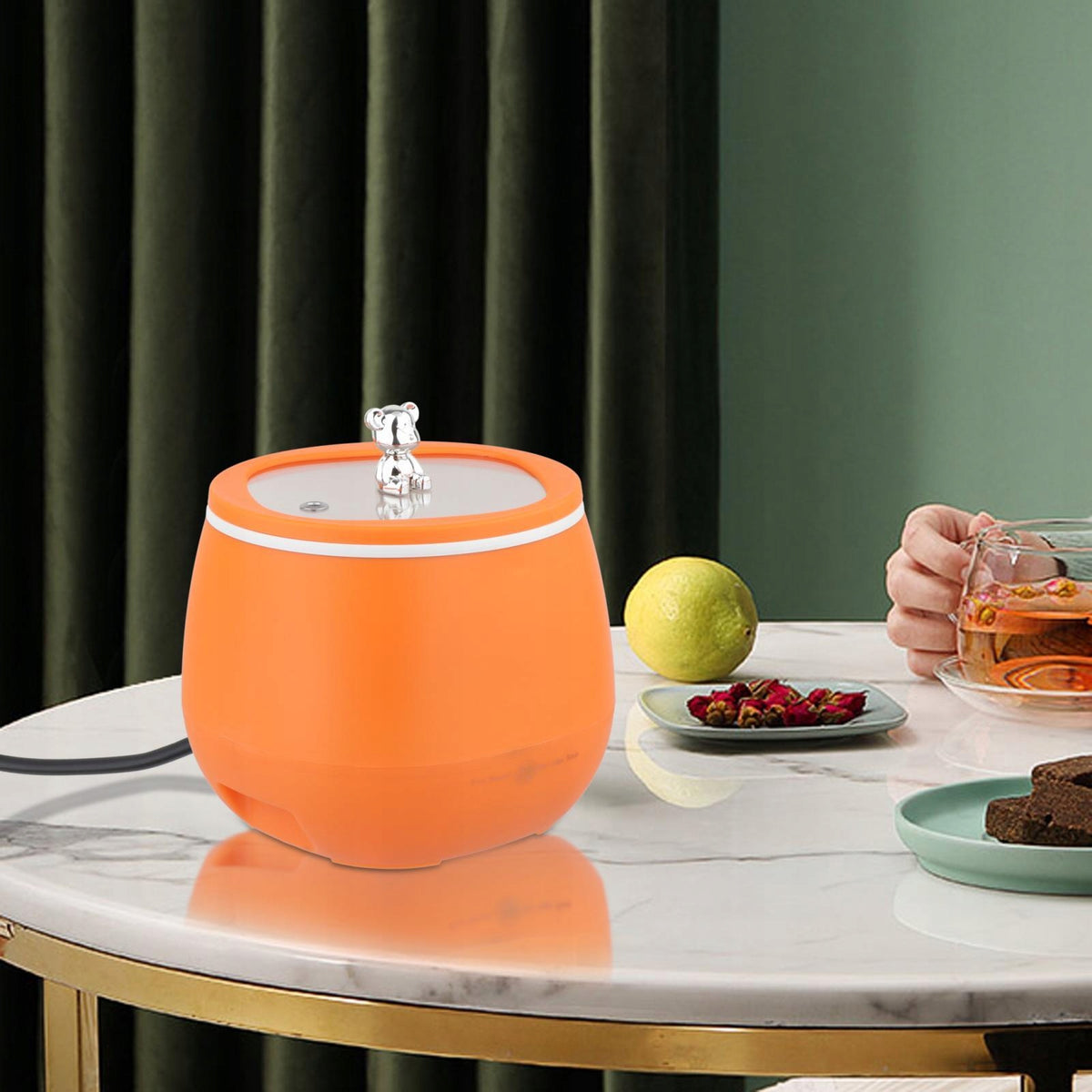 Rice Cooker Portable Design Rice Maker Hot Pot for Grains & Oatmeal Orange