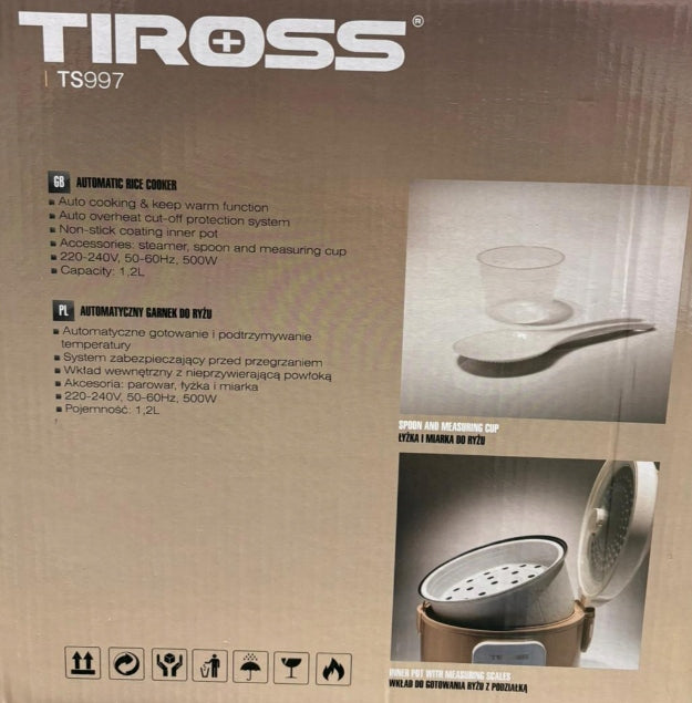 Rice Cooker TIROSS TS997 1.2L Manufacturer code TS997