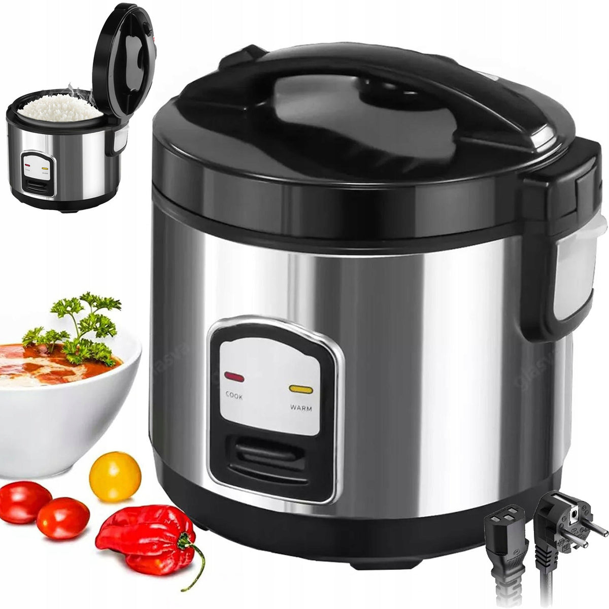 Rice Cooking Pot Rice Cooker 2L 400W Automatic Stainless Steel Shutdown