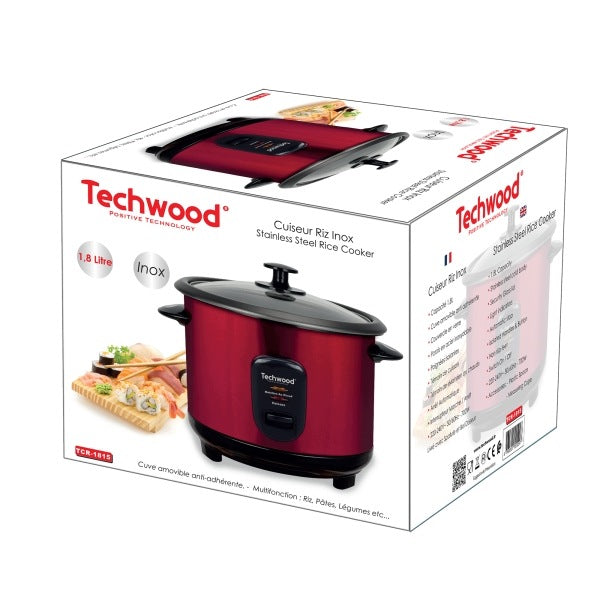 Rice cooker Techwood TCR-1815, stainless steel, 1,8 l, Brand Techwood