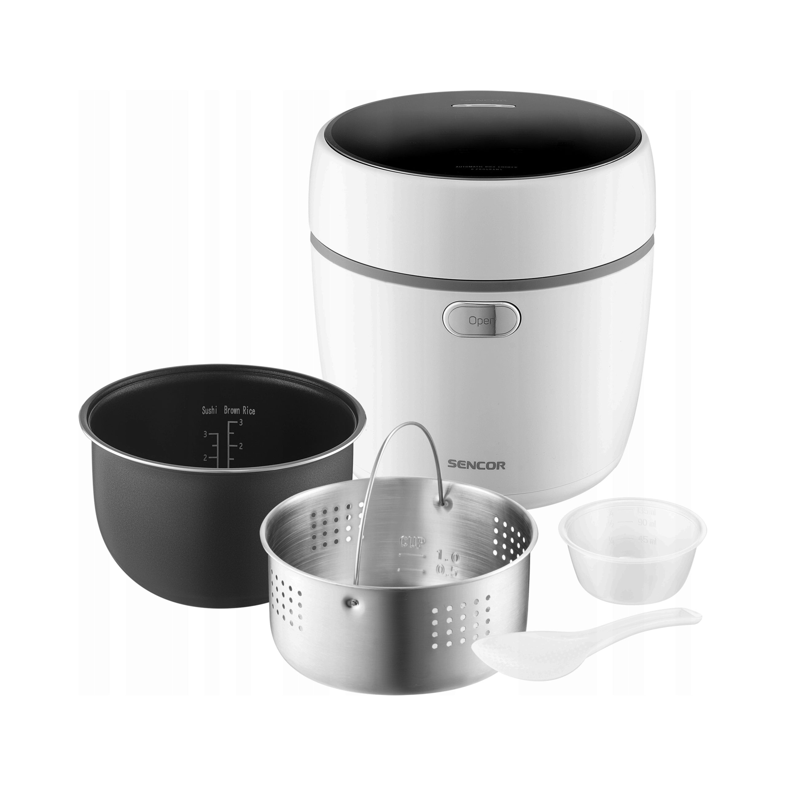 Rice cooker multifunctional pot 0,6 l 8 functions 350 W Sencor SRM 0670WH white