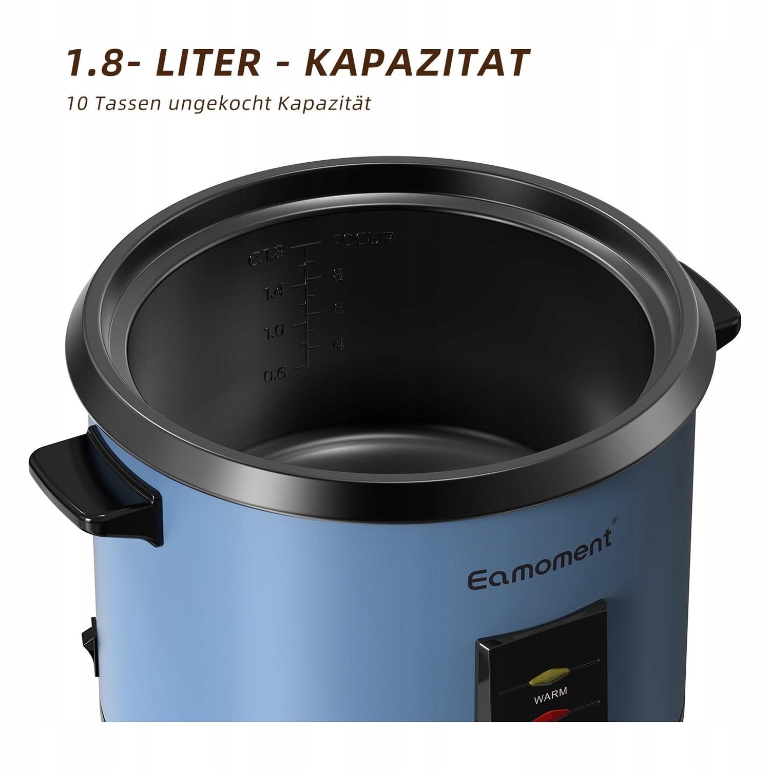 Rice pots 1.8 liters 700 W cooking rice and steaming Dominant color black