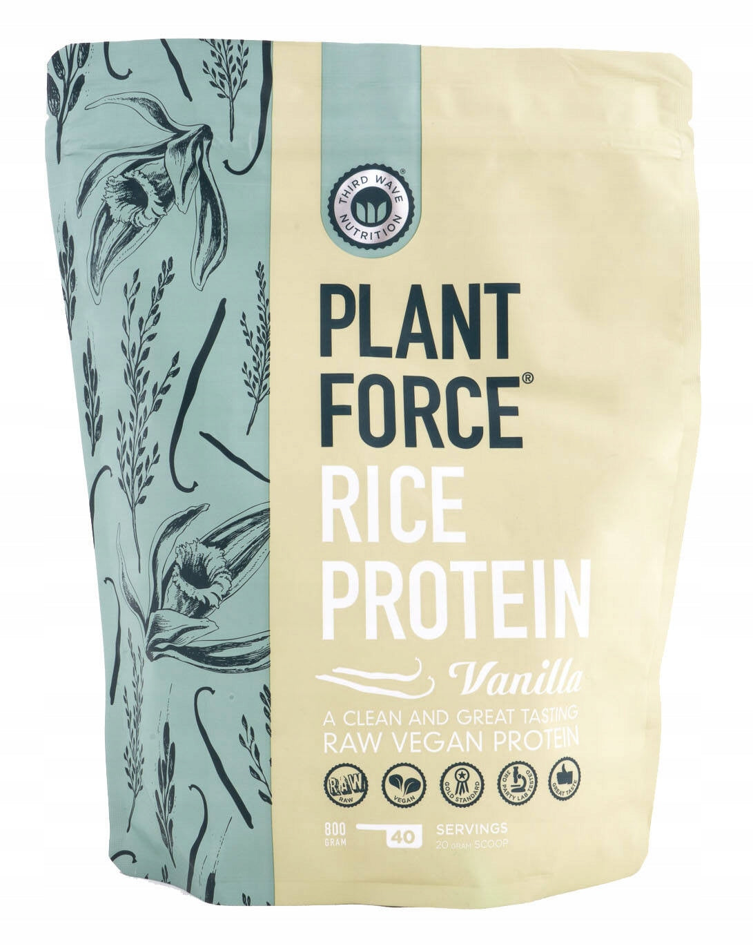 Rice protein PLANTFORCE - brown rice protein - vanilla (800g)